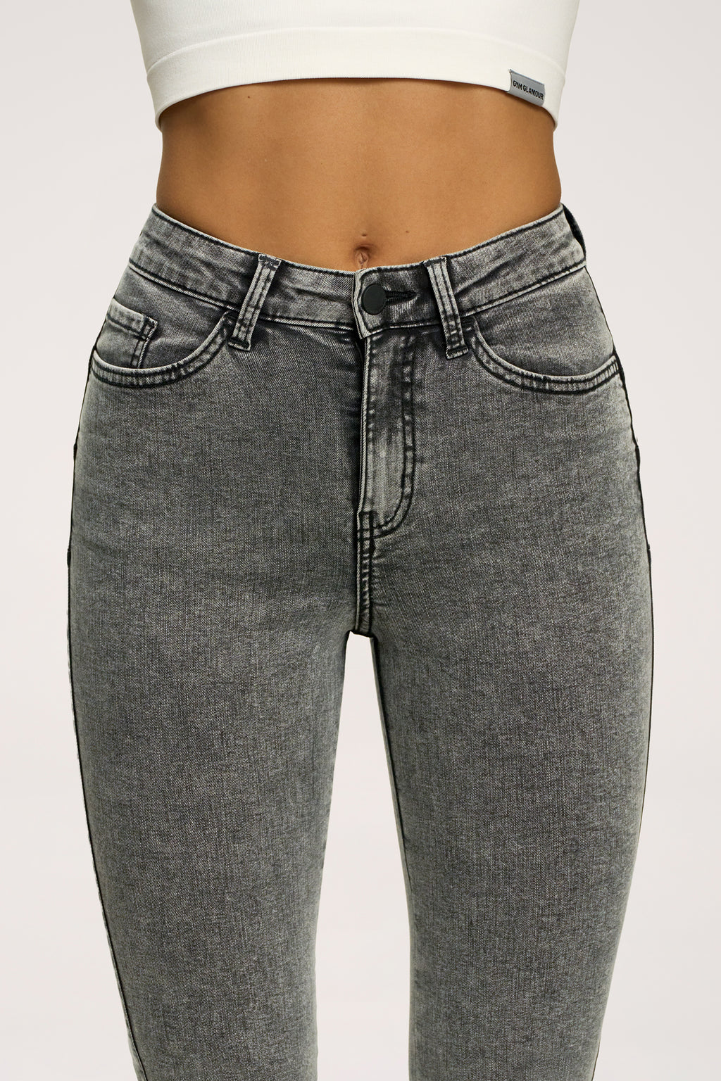 Дънки с клоширани крачоли perfect slim light grey