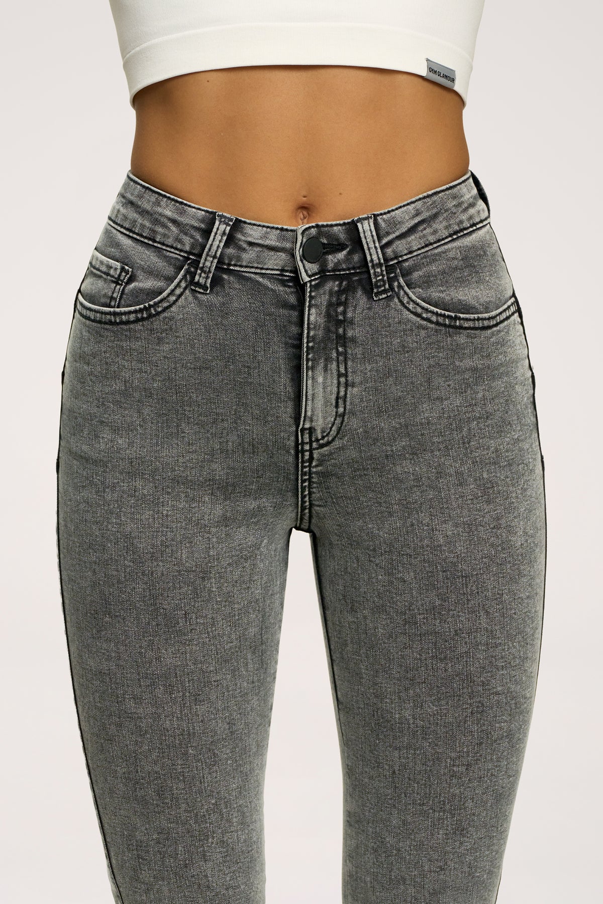 Дънки с клоширани крачоли perfect slim light grey