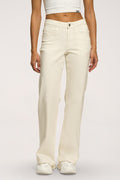 Широки дънки wide с ниска талия off white