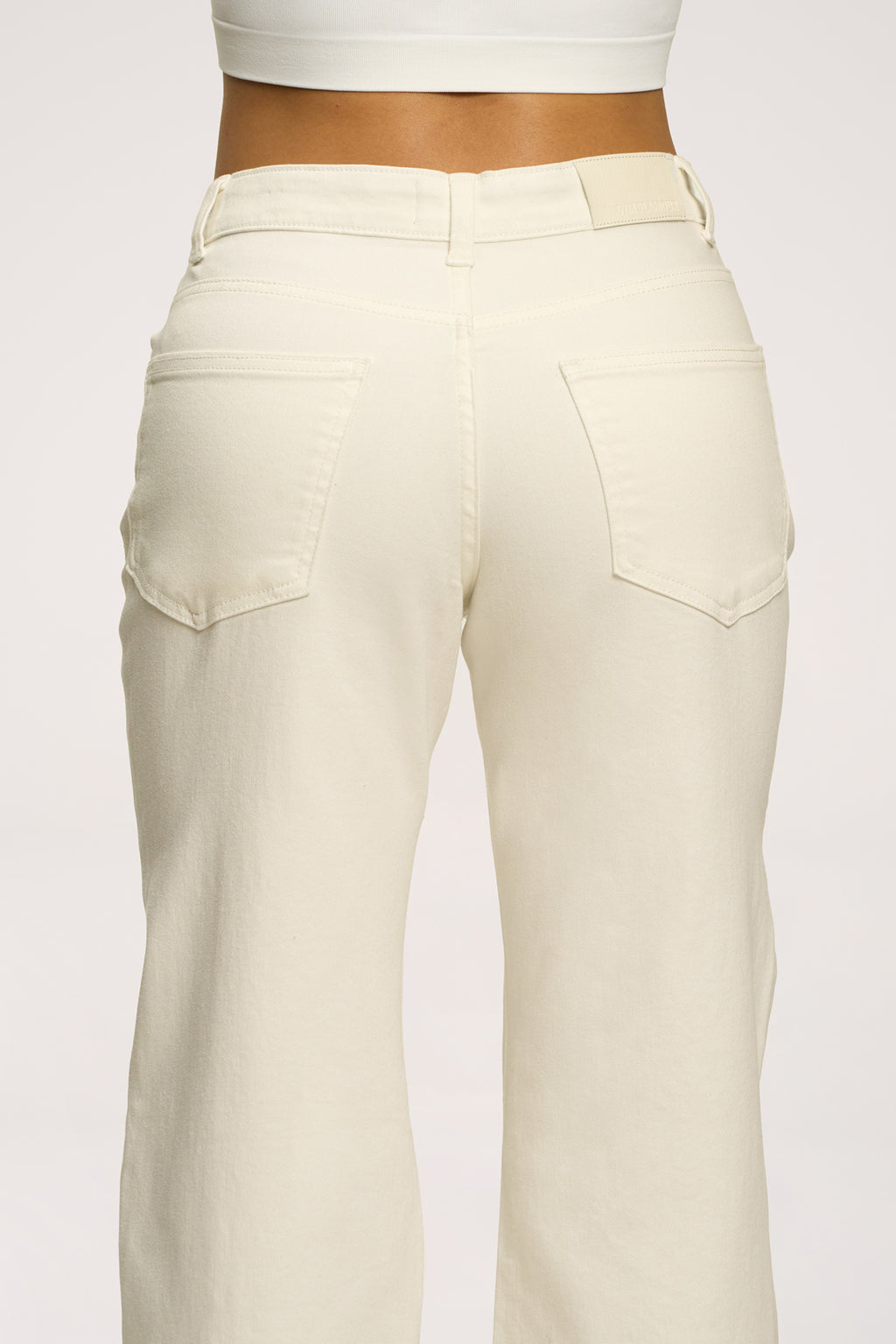 Широки дънки wide с ниска талия off white