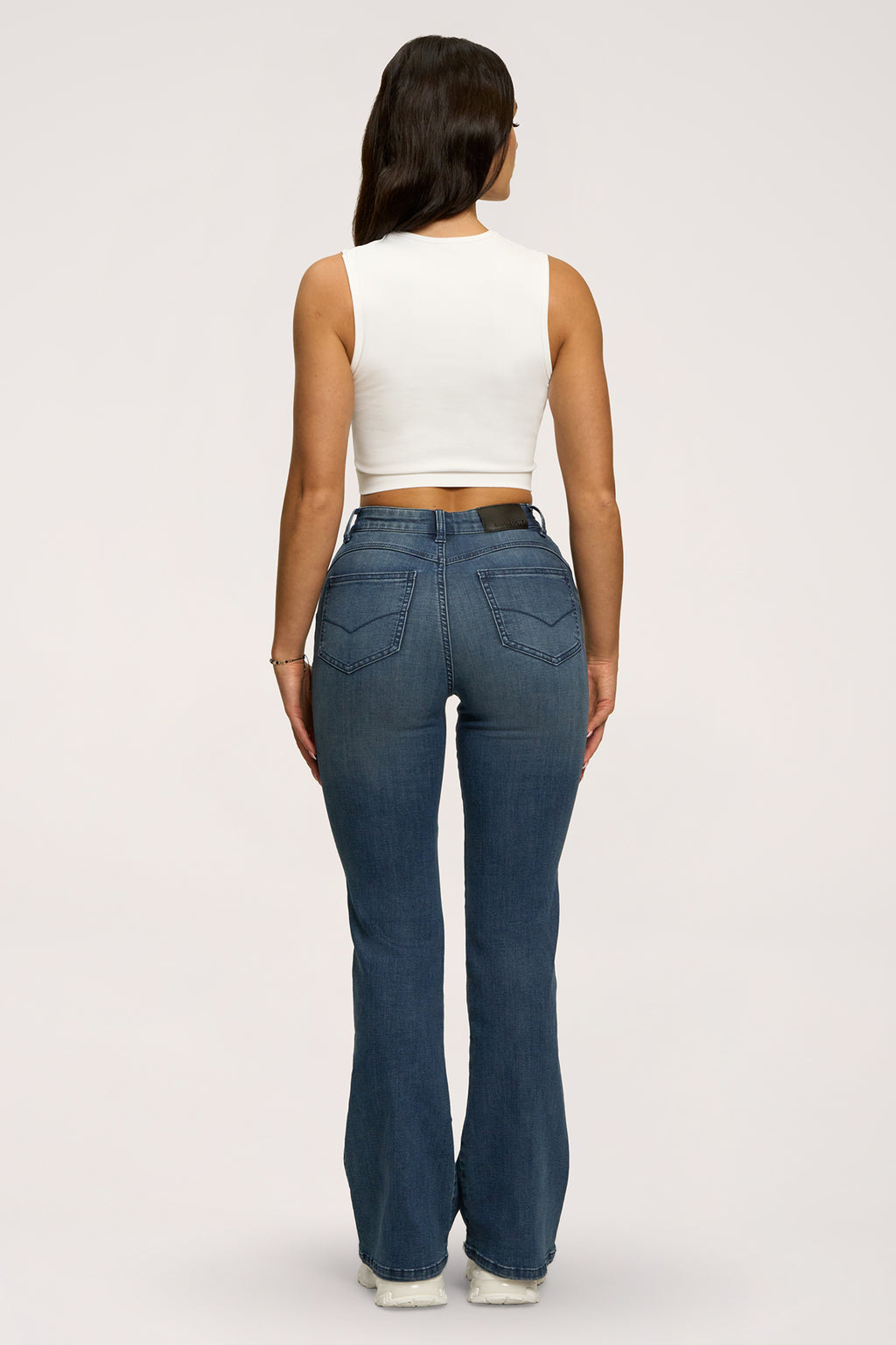 Дънки с клоширани крачоли perfect slim navy blue