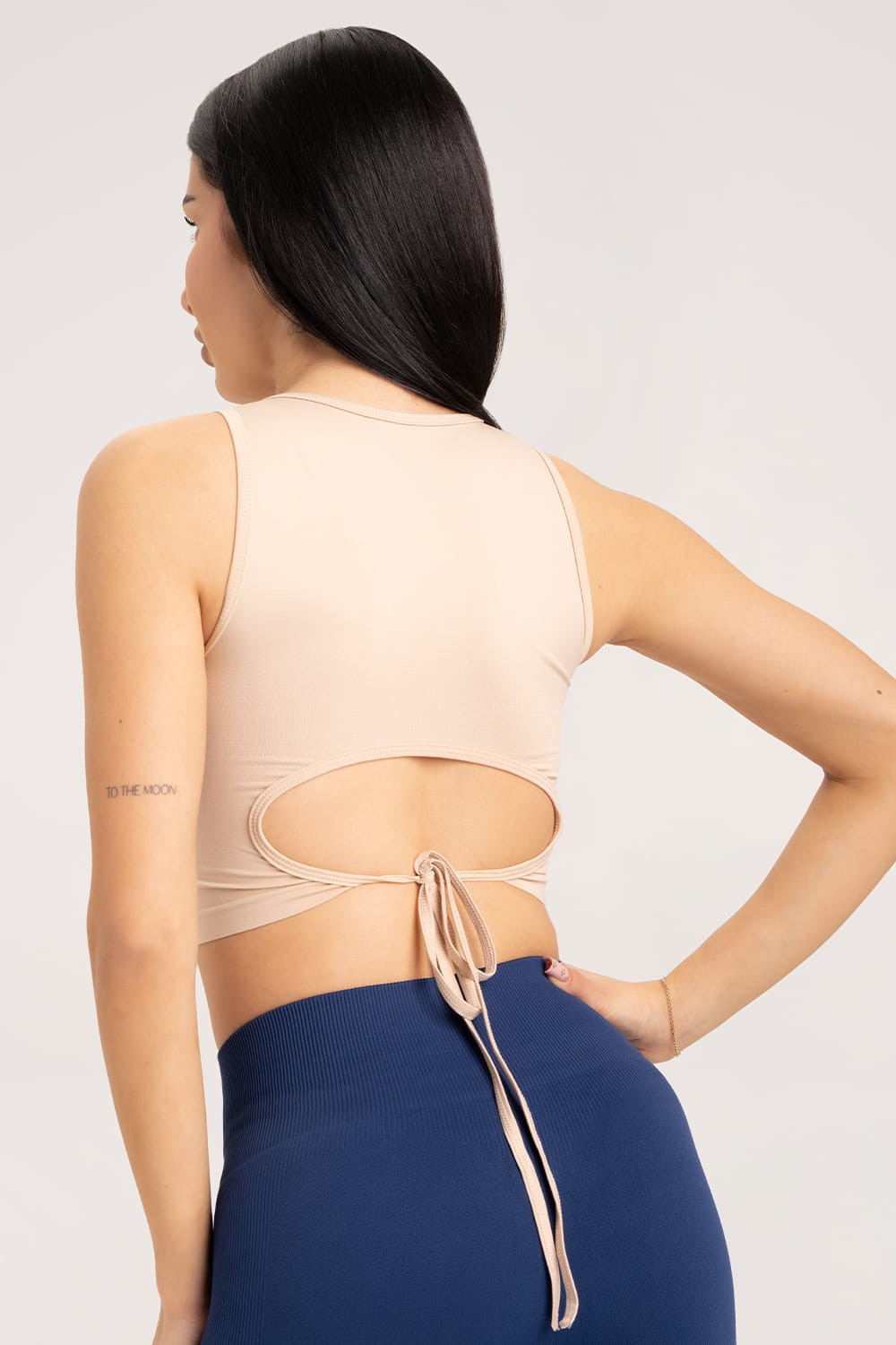 Top wiązany beige