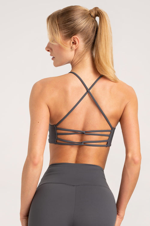 Biustonosz open back twist szary