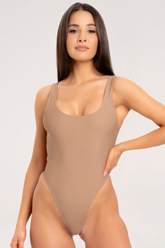 Цял бански Malibu High Cut nude