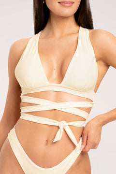 Горнище на бански Malibu Cross off white