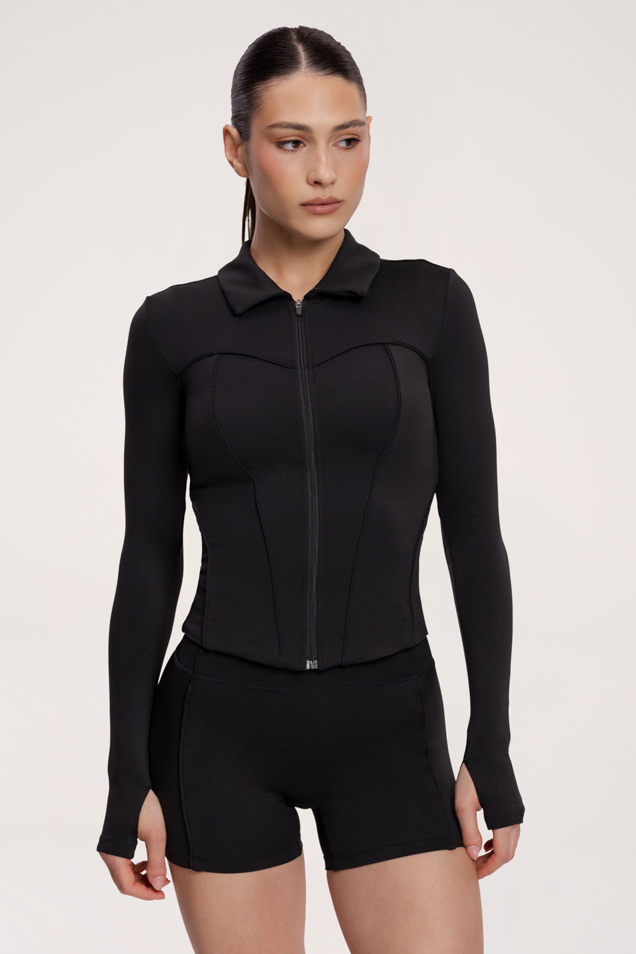 Суитшърт с цип pilates era black
