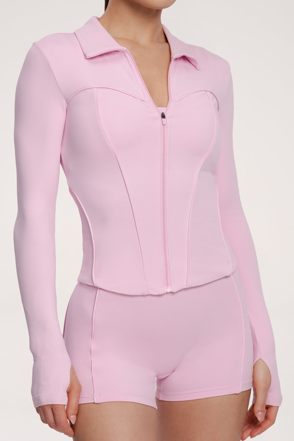 Суитшърт с цип pilates era pink