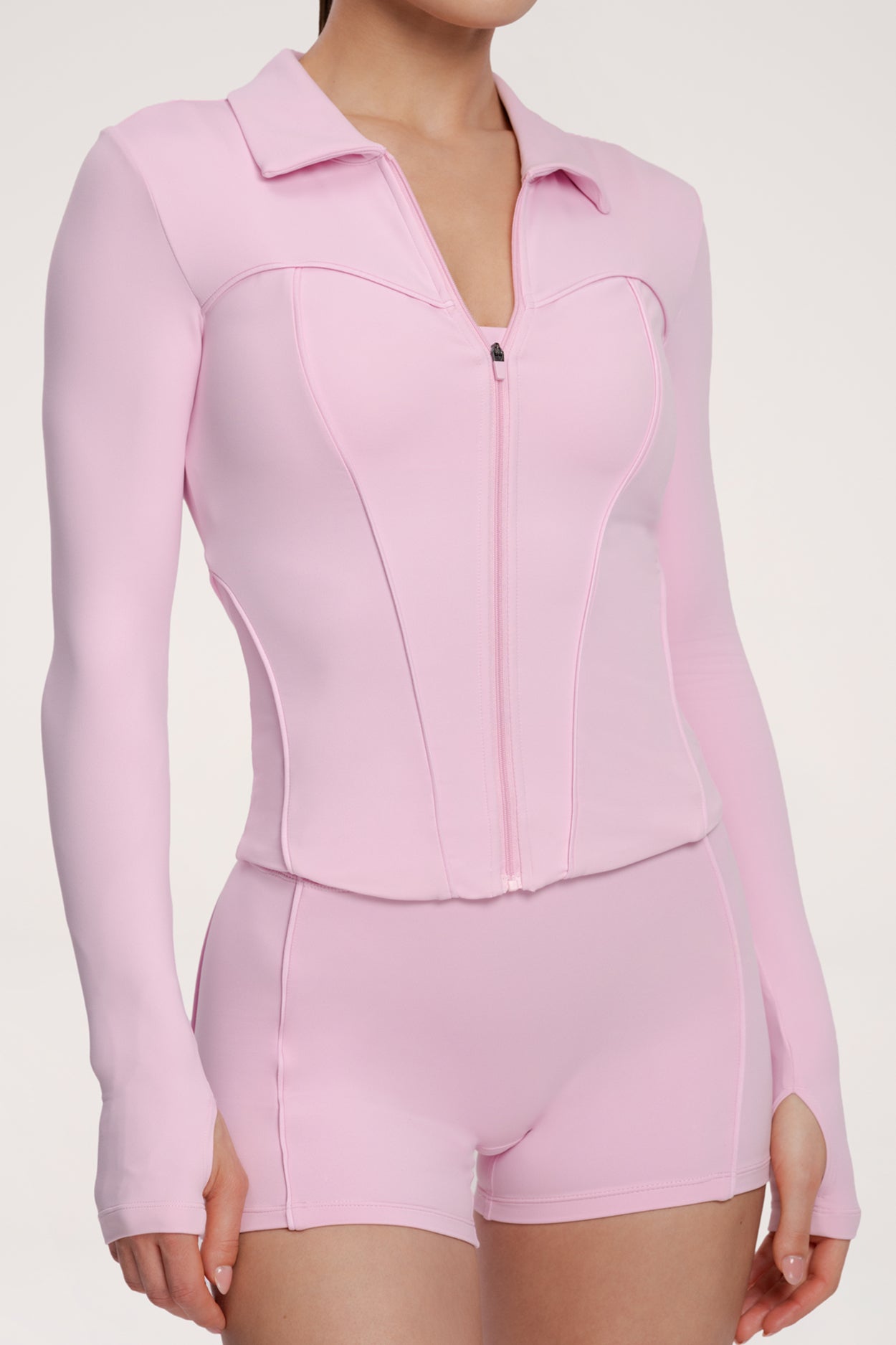 Суитшърт с цип pilates era pink