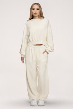 Спортен панталон с ластик Easy off white