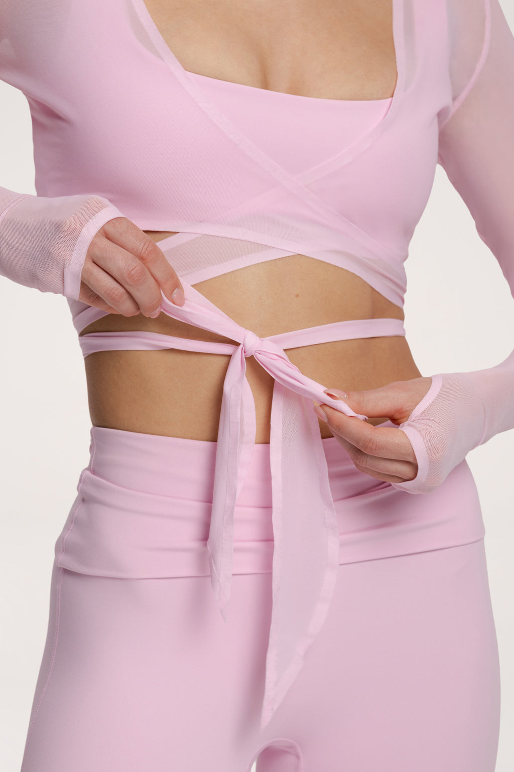 Жилетка с връзване pilates era pink