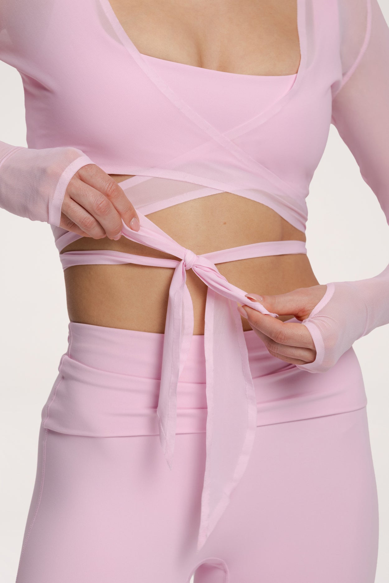 Жилетка с връзване pilates era pink