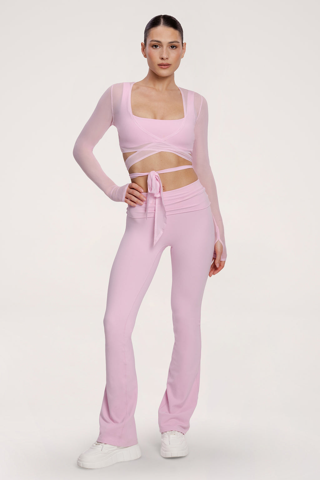 Жилетка с връзване pilates era pink