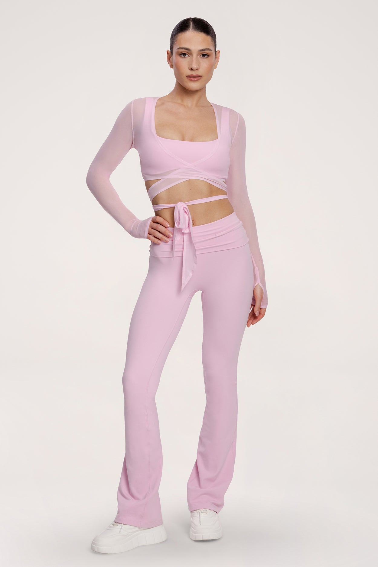 Жилетка с връзване pilates era pink