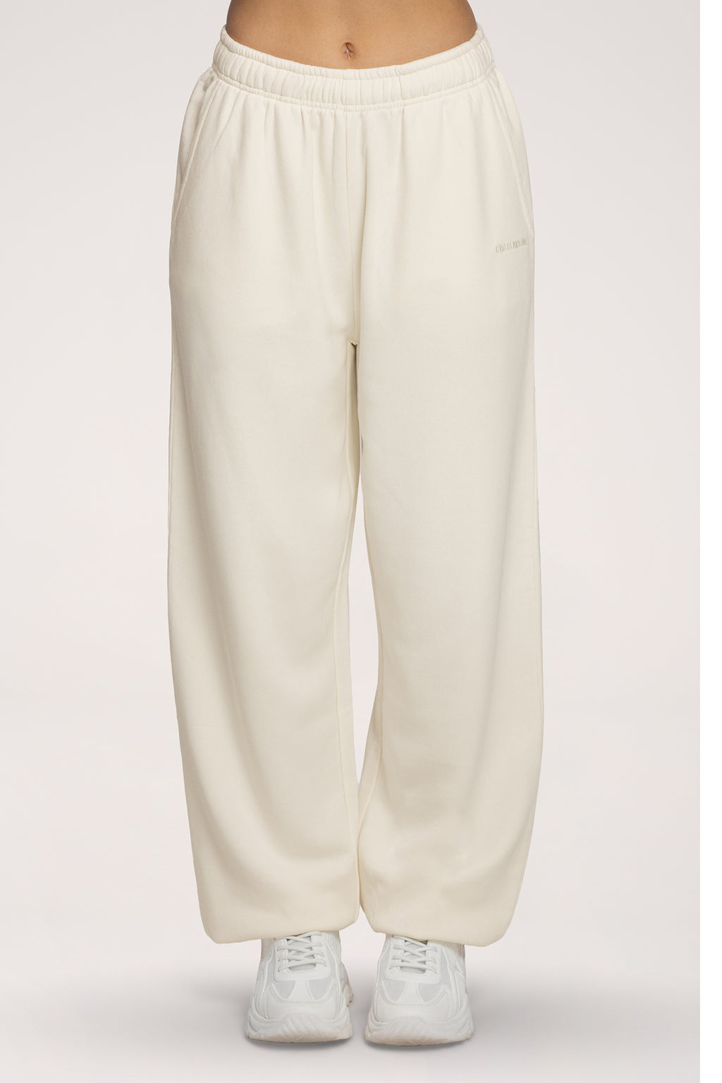 Спортен панталон с ластик Easy off white