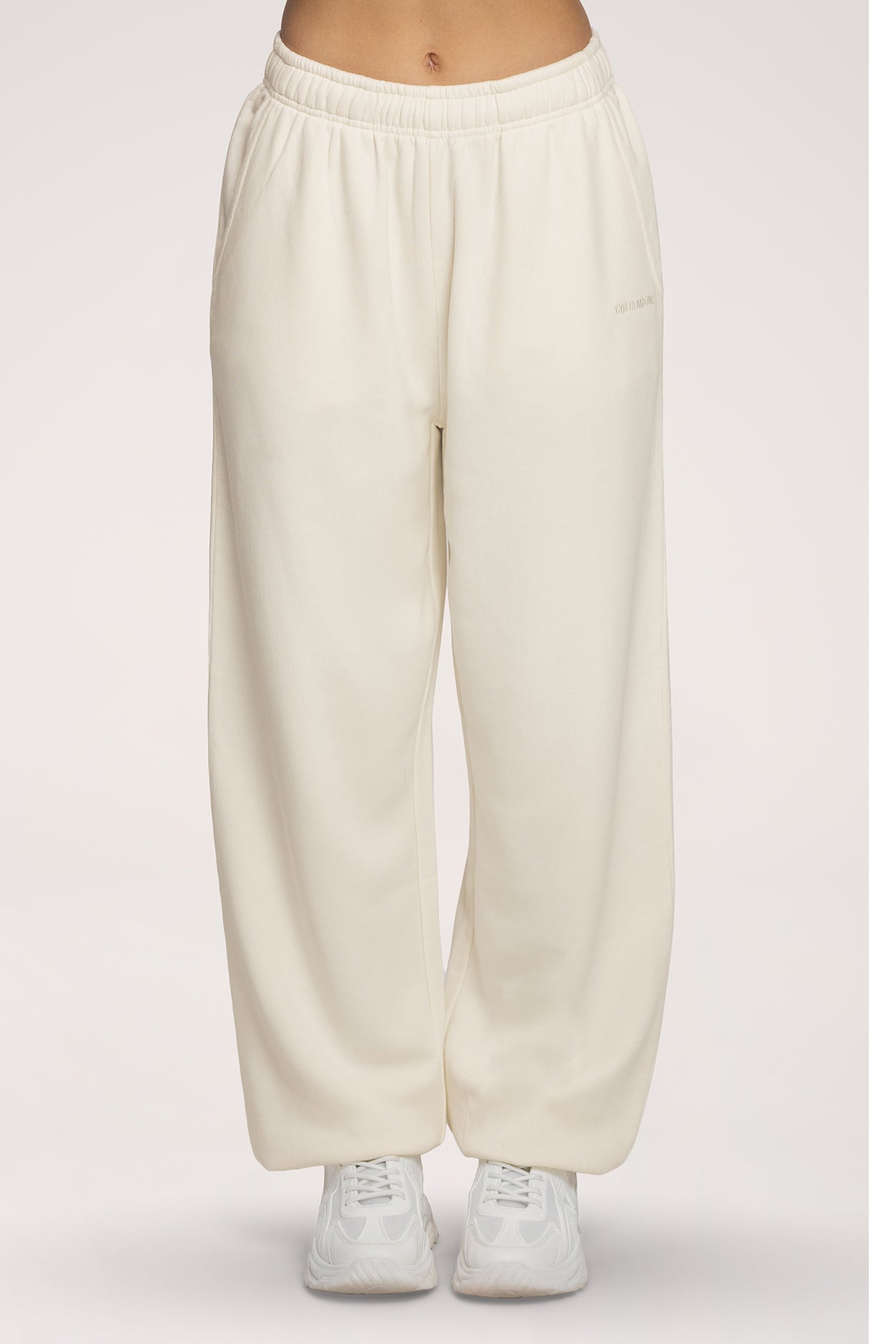 Спортен панталон с ластик Easy off white