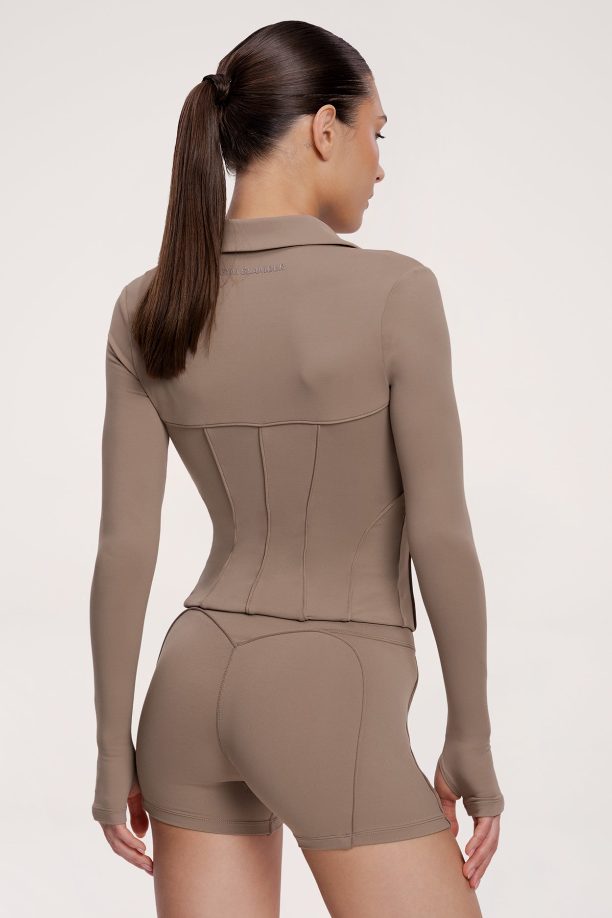 Суитшърт с цип pilates era warm beige