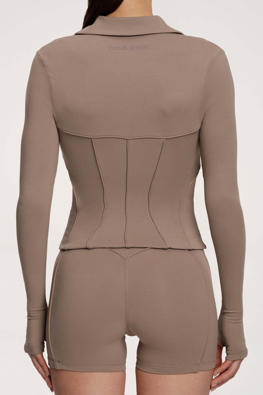 Суитшърт с цип pilates era warm beige
