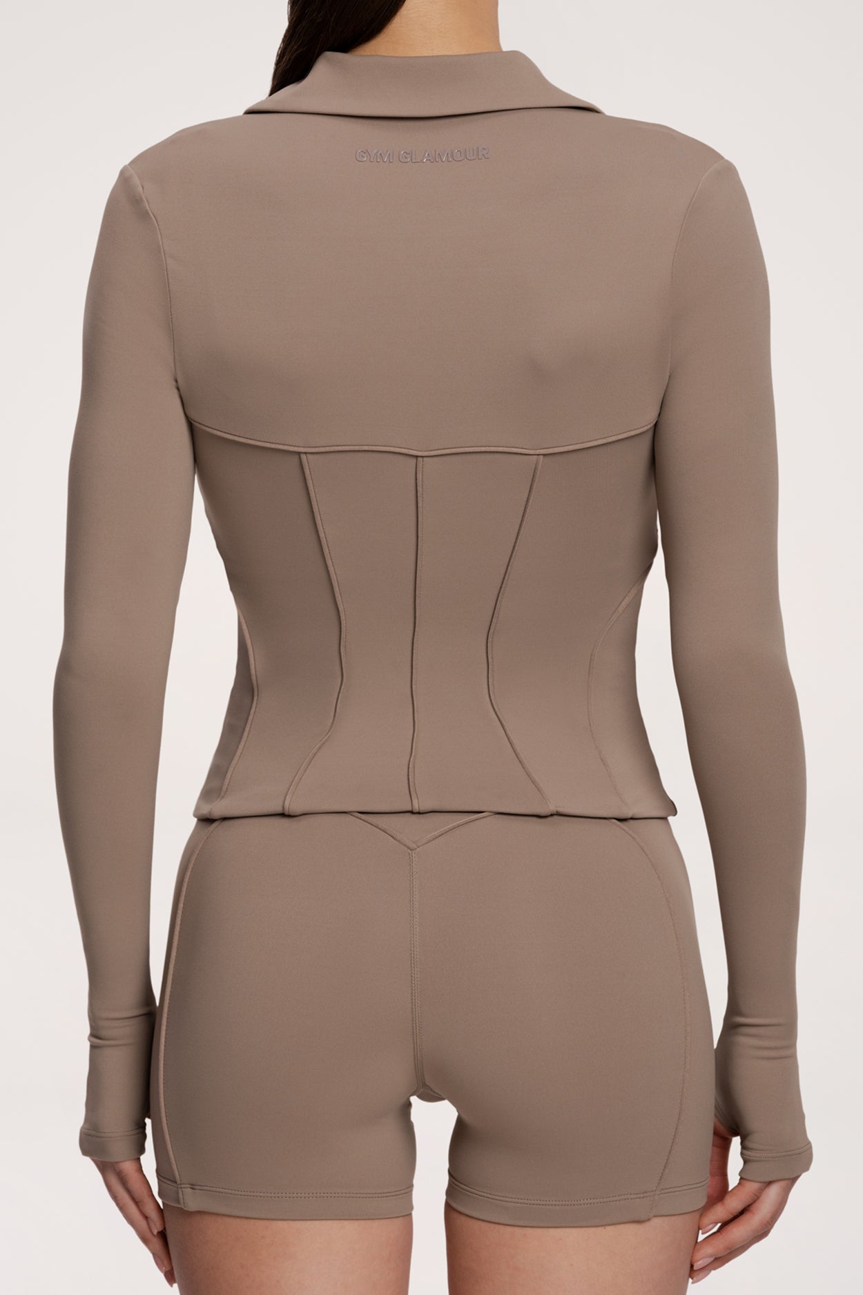 Суитшърт с цип pilates era warm beige