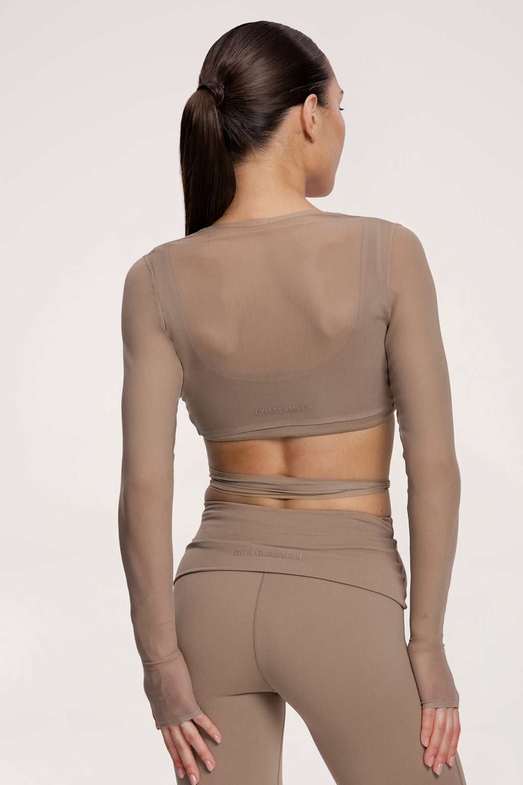 Жилетка с връзване pilates era warm beige