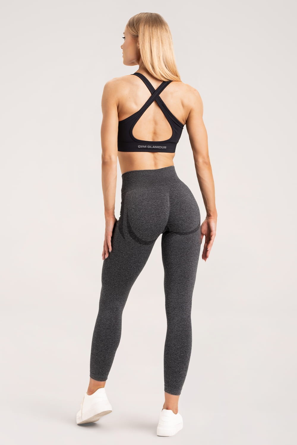 Leginsy melange dark grey