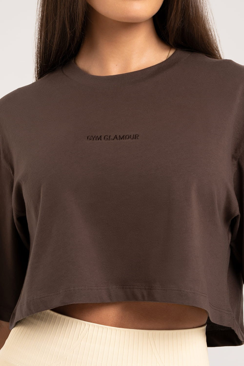 T-shirt crop chocolate