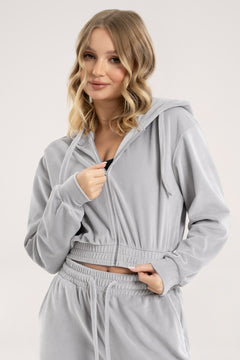 Суитшърт с цип Velour light grey