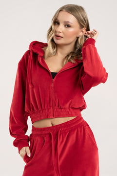 Суитшърт с цип Velour red