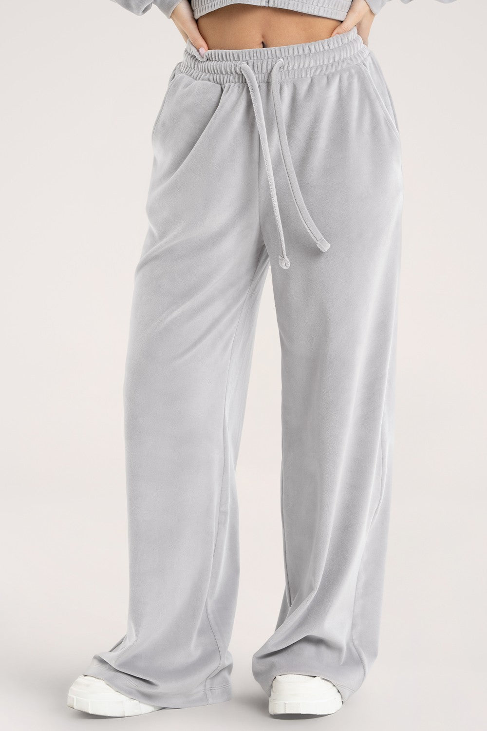 Spodnie dresowe velour light grey