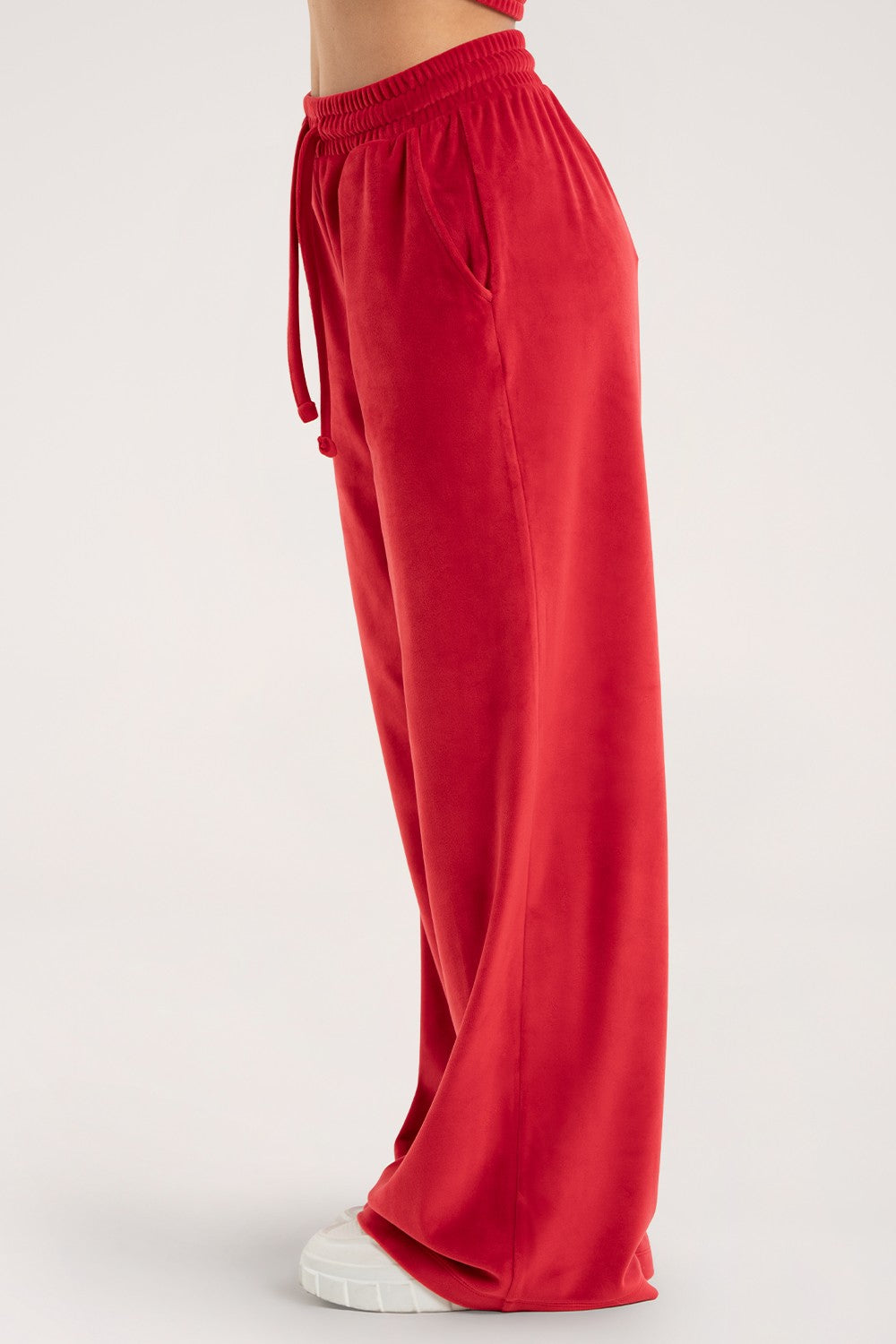 Spodnie dresowe velour red