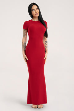 Рокля flexi maxi с къс ръкав red