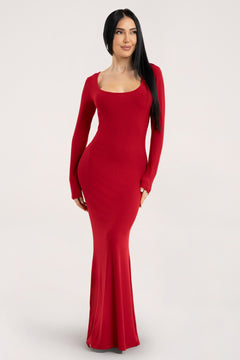 Рокля flexi maxi с дълъг ръкав red