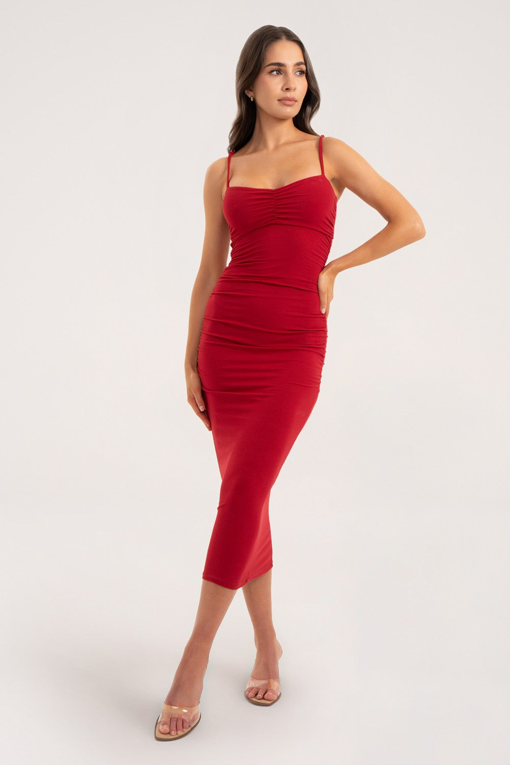 Sukienka Flexi midi booty lift red