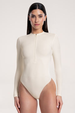 Боди с дълъг ръкав touch off white