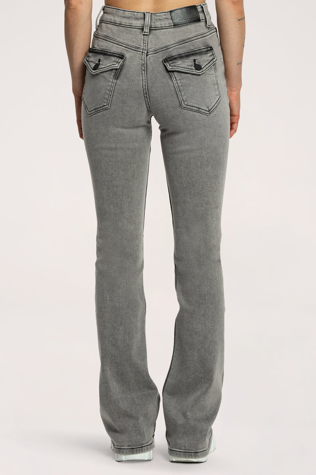 Jeansy dzwony push up light grey