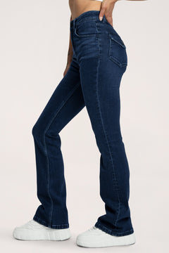 Дънки с клоширани крачоли push up navy blue