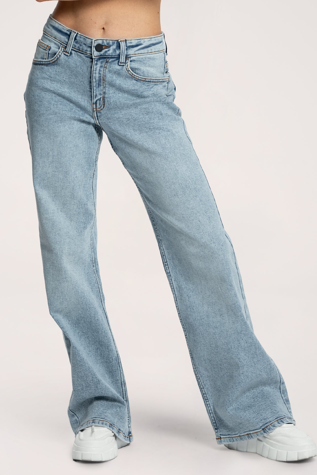 Jeansy wide z niskim stanem light blue