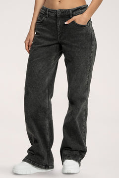 Широки дънки wide с ниска талия long grey