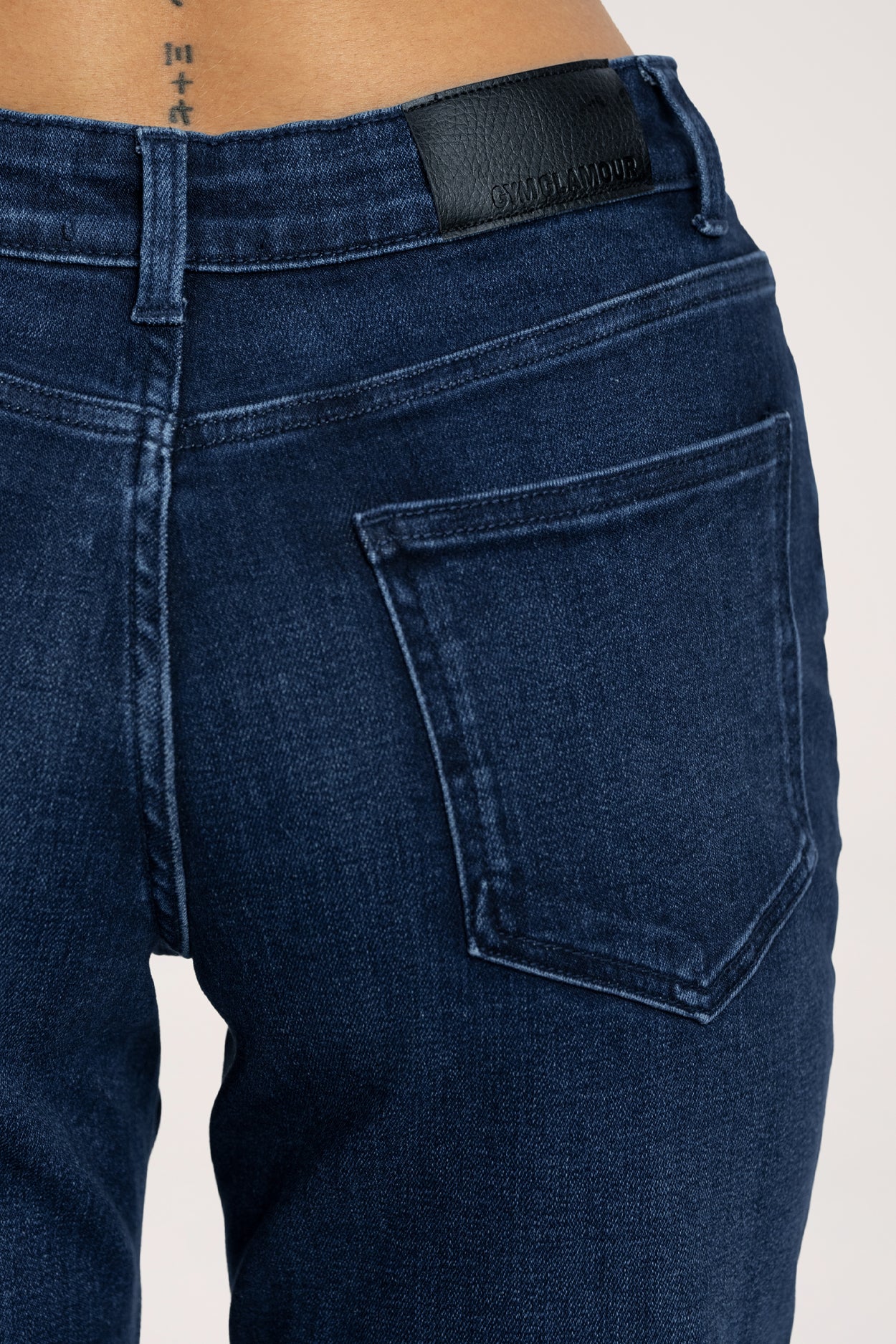 Jeansy long wide z niskim stanem navy blue