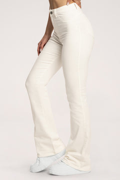 Дънки с клоширани крачоли perfect slim long off white
