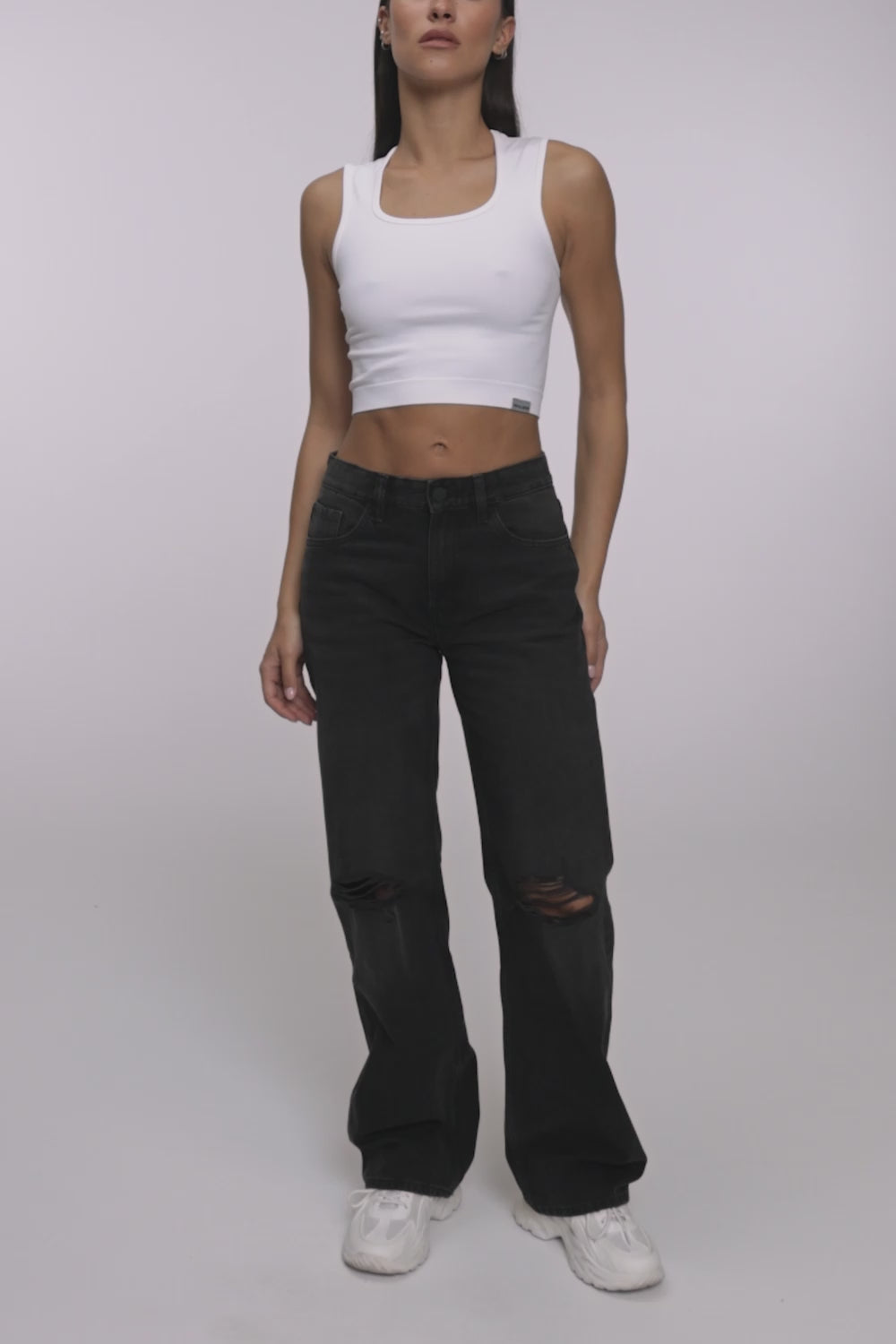 Дънки wide relaxed black