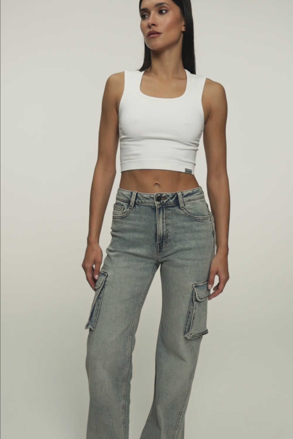 Дънки cargo washed blue